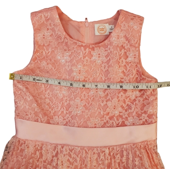 Wonder Nation Party Dress Girls Size 5 Pink Sleeveless Pleated Lace Dress - Picture 6 of 12